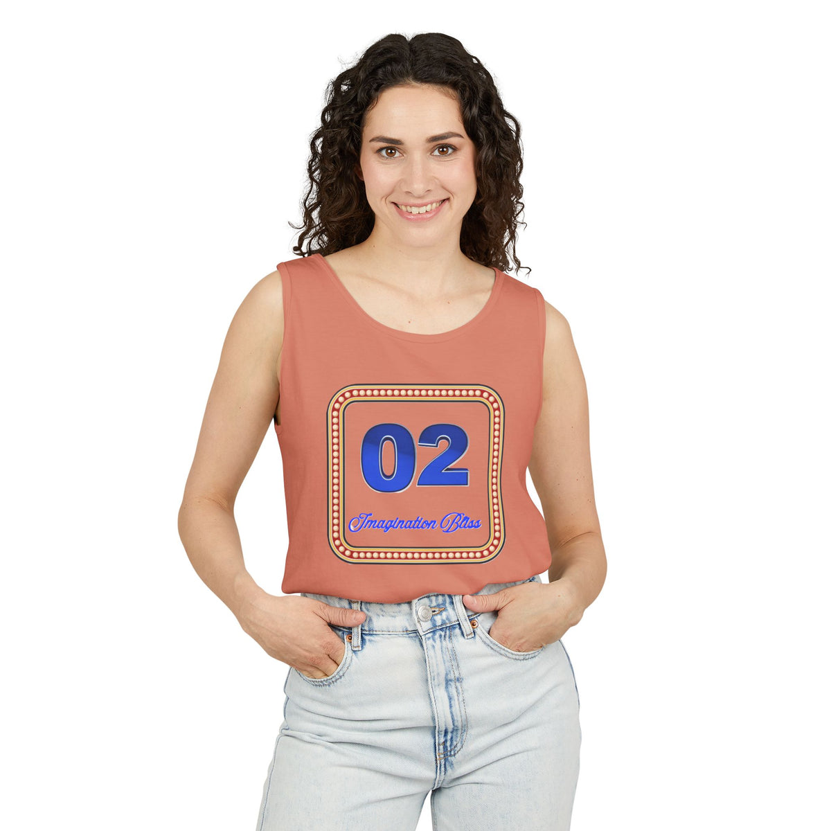IMB Unisex Decorative Badge Tank Top — 'Imagination Bliss' Graphic