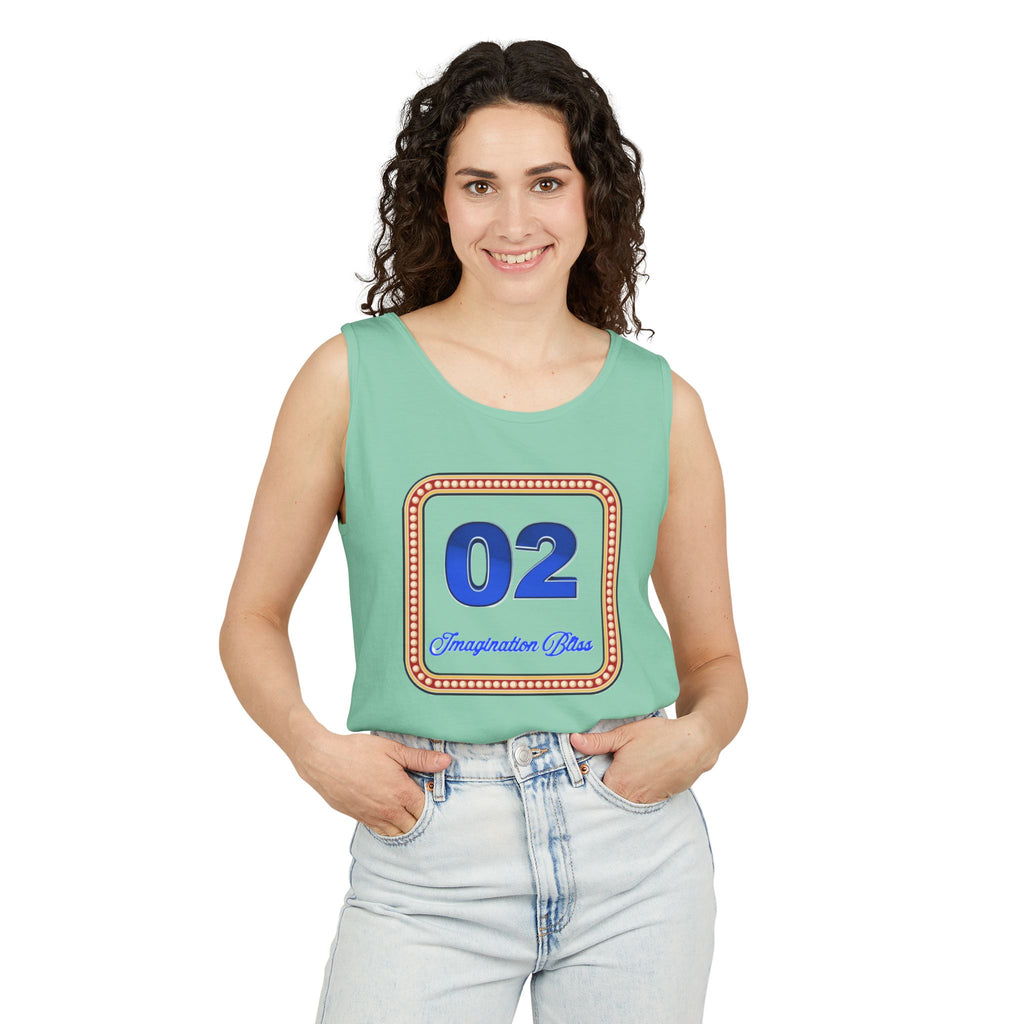 IMB Unisex Decorative Badge Tank Top — 'Imagination Bliss' Graphic