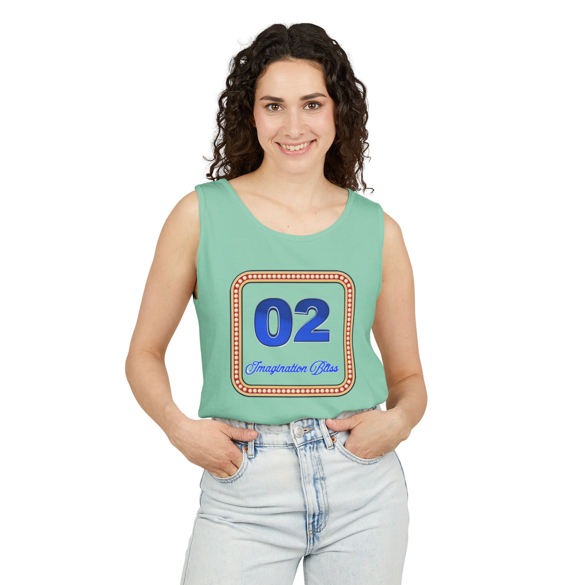 IMB Unisex Decorative Badge Tank Top — 'Imagination Bliss' Graphic