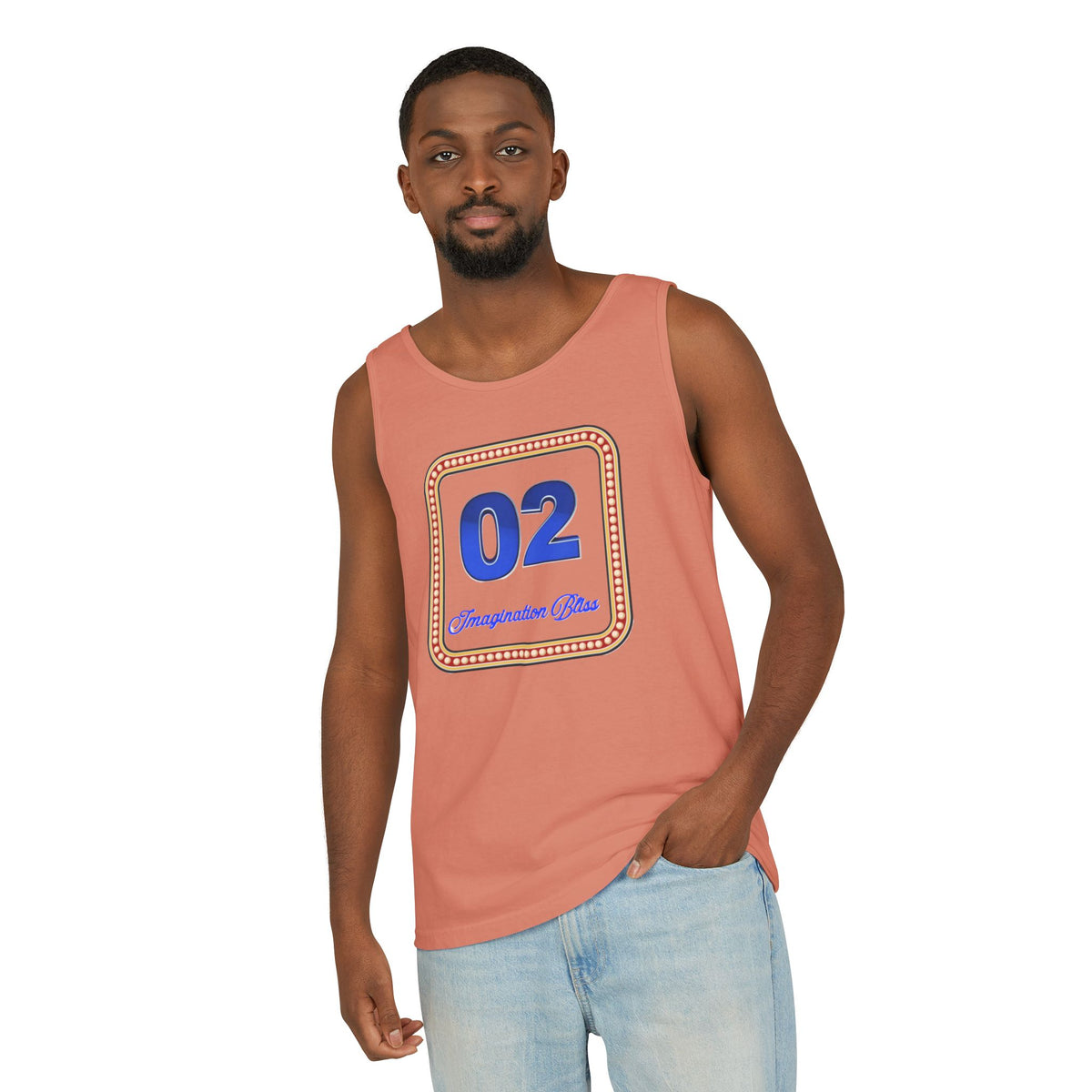 IMB Unisex Decorative Badge Tank Top — 'Imagination Bliss' Graphic