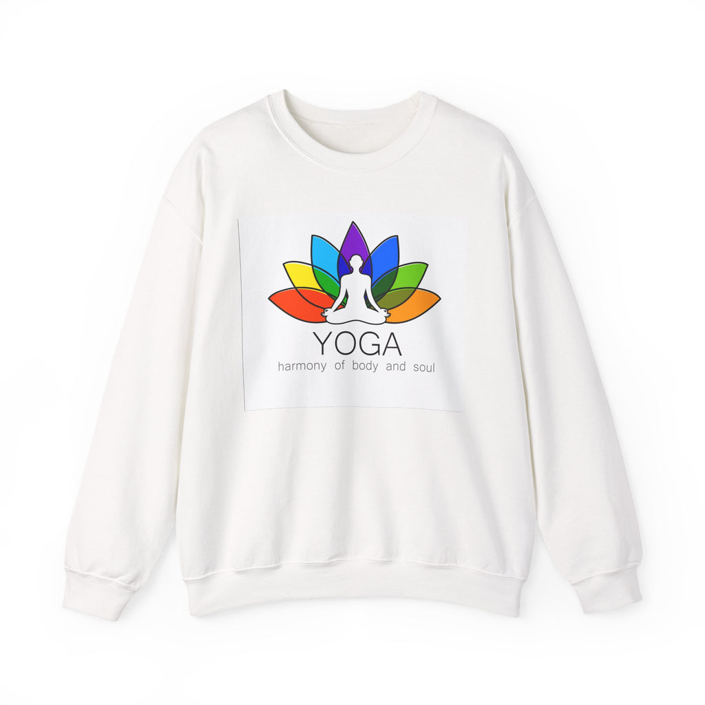 IMB Yoga Harmony Crewneck Sweatshirt – Rainbow Lotus Meditation Design