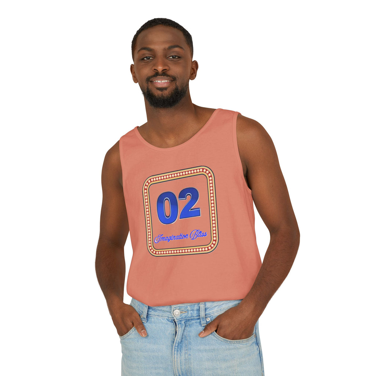 IMB Unisex Decorative Badge Tank Top — 'Imagination Bliss' Graphic
