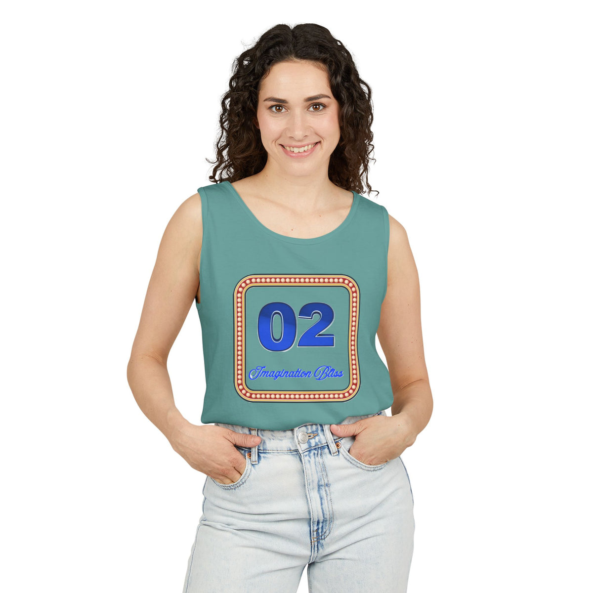 IMB Unisex Decorative Badge Tank Top — 'Imagination Bliss' Graphic