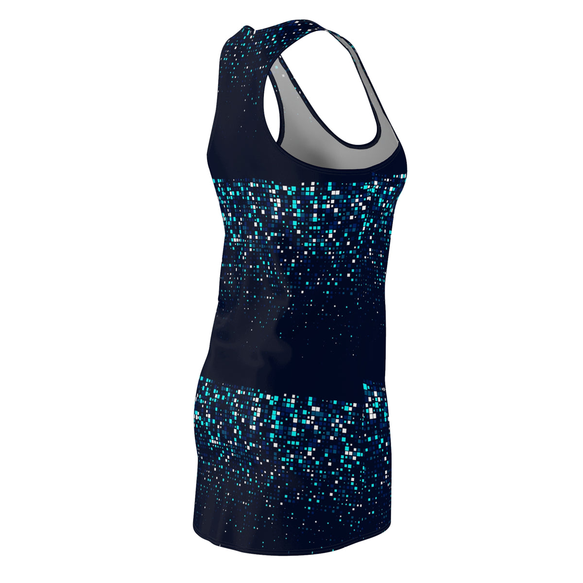 IMB Women Racerback Dress - Teal Glitter Pixel Nightprint
