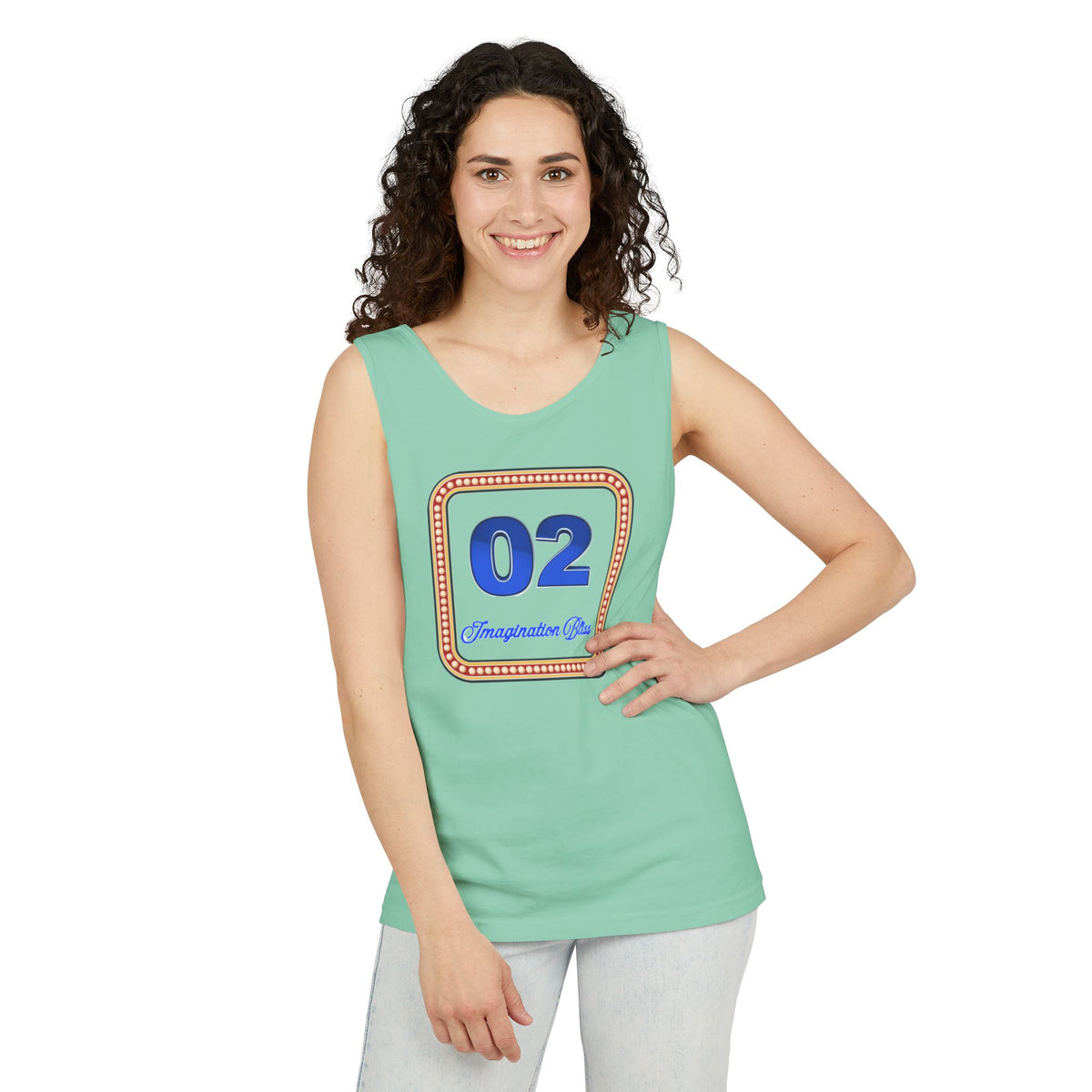 IMB Unisex Decorative Badge Tank Top — 'Imagination Bliss' Graphic