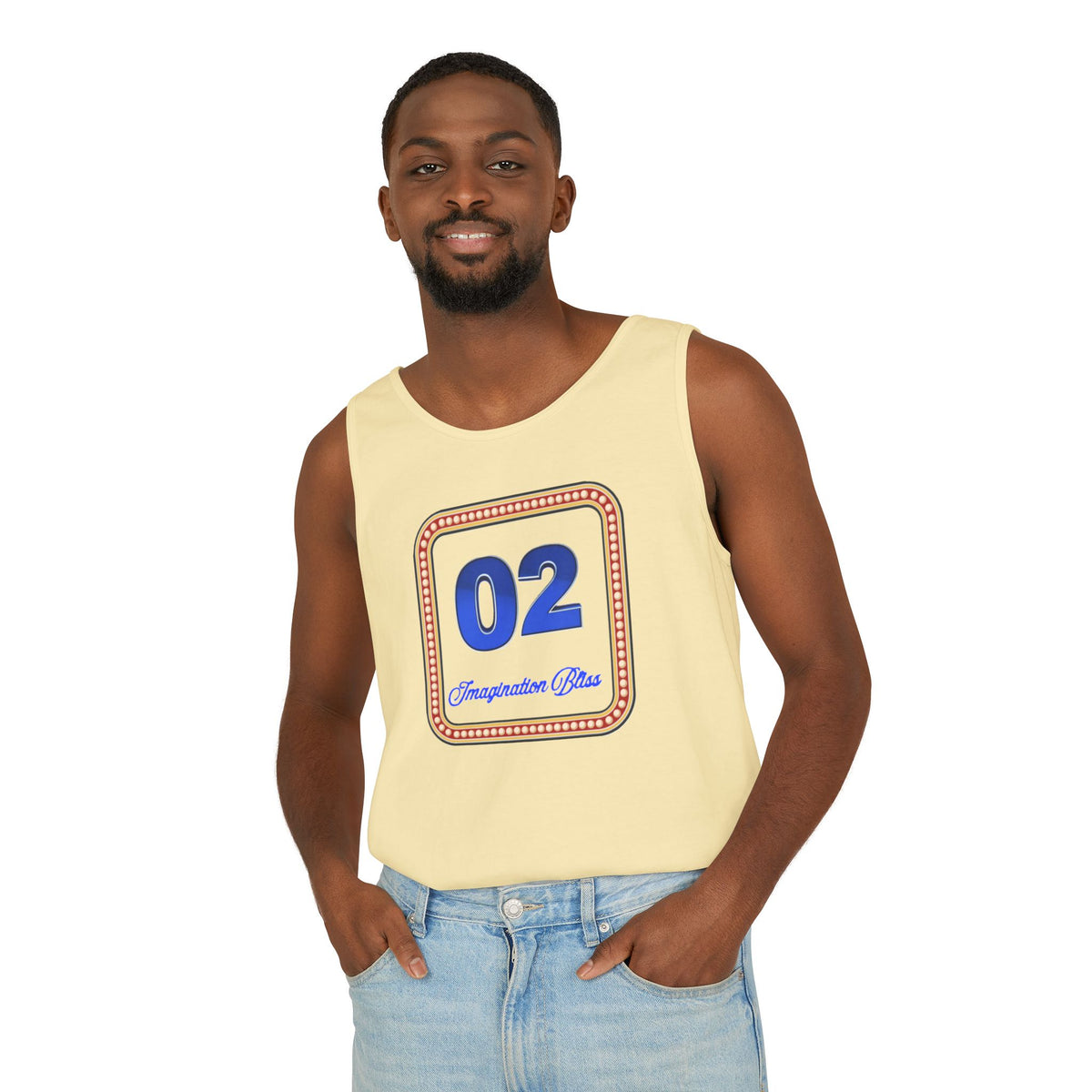 IMB Unisex Decorative Badge Tank Top — 'Imagination Bliss' Graphic