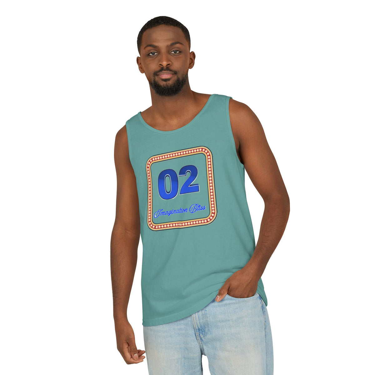 IMB Unisex Decorative Badge Tank Top — 'Imagination Bliss' Graphic