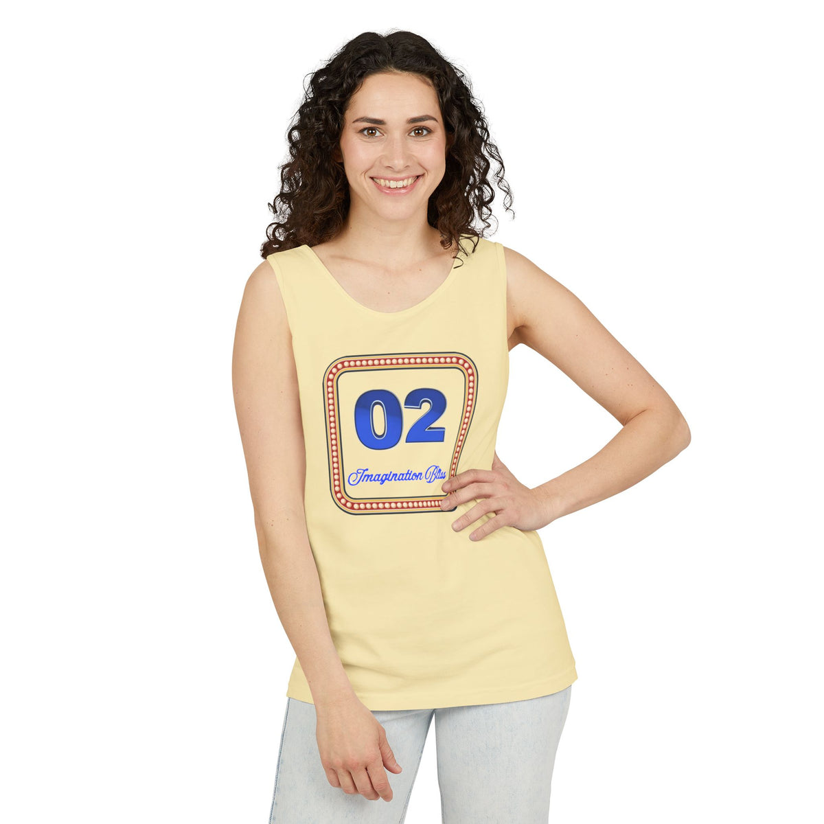 IMB Unisex Decorative Badge Tank Top — 'Imagination Bliss' Graphic