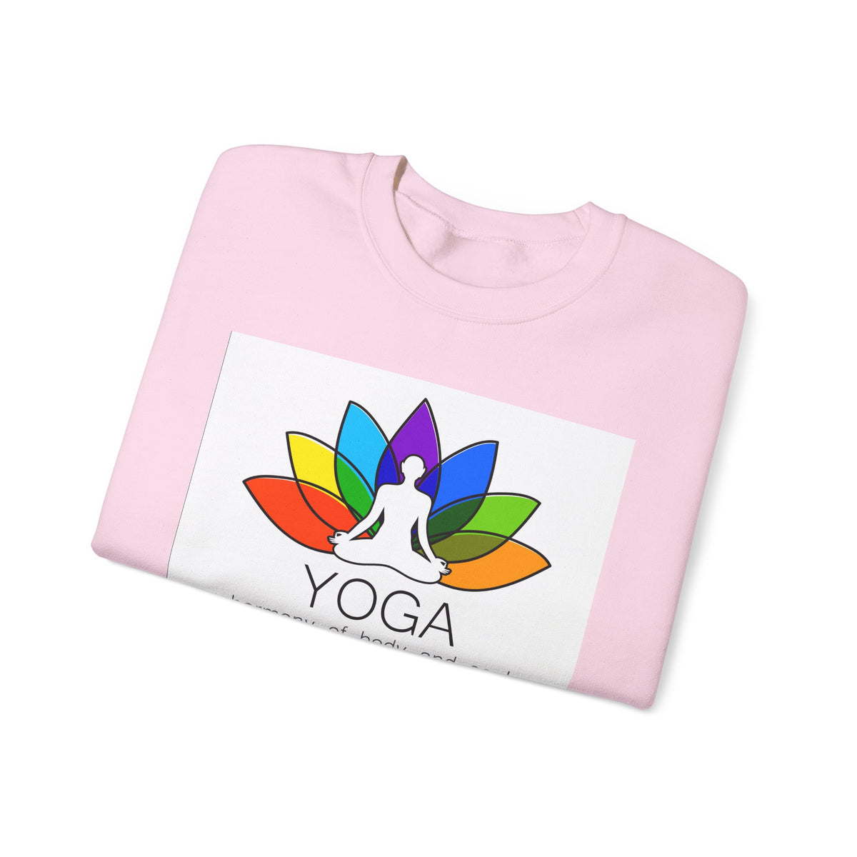 IMB Yoga Harmony Crewneck Sweatshirt – Rainbow Lotus Meditation Design