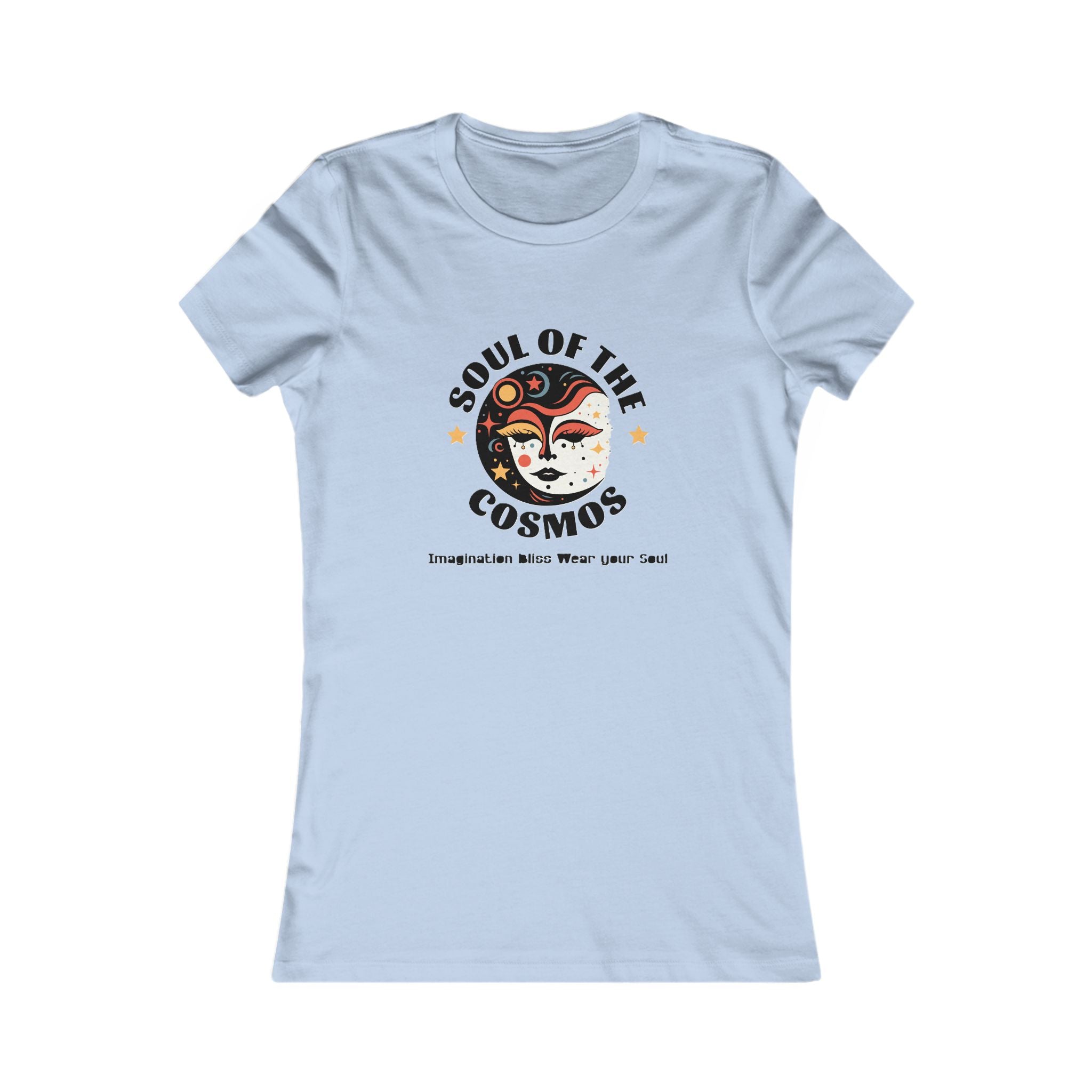 Soul of the Cosmos Women's Tee — Vintage Celestial Face Graphic Shirt