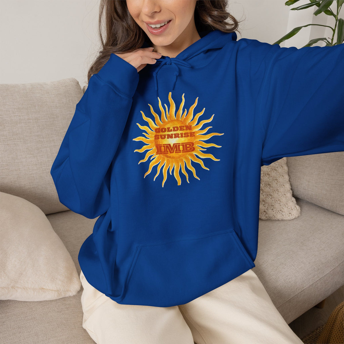 IMB Unisex Hoodie — Artistic Yellow Sun Graphic Pullover